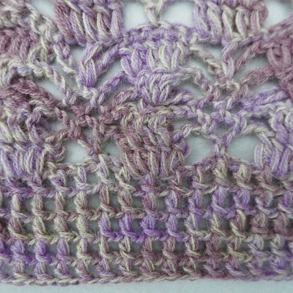 Alpaca Pure 100 Augden Crochet Sweater Crop Lilac Purple Bolivia Hand Crafted M - Picture 3 of 7
